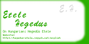 etele hegedus business card